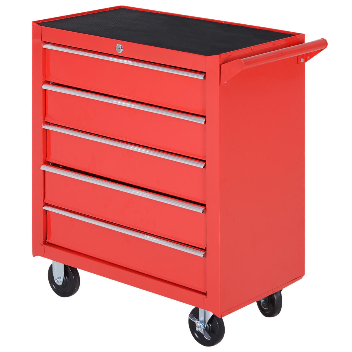 ROLLSCHRANK DE-10578 5 Schubladen, rollbar Rot - Rot, Metall (33/75/69cm) - ComfortXL