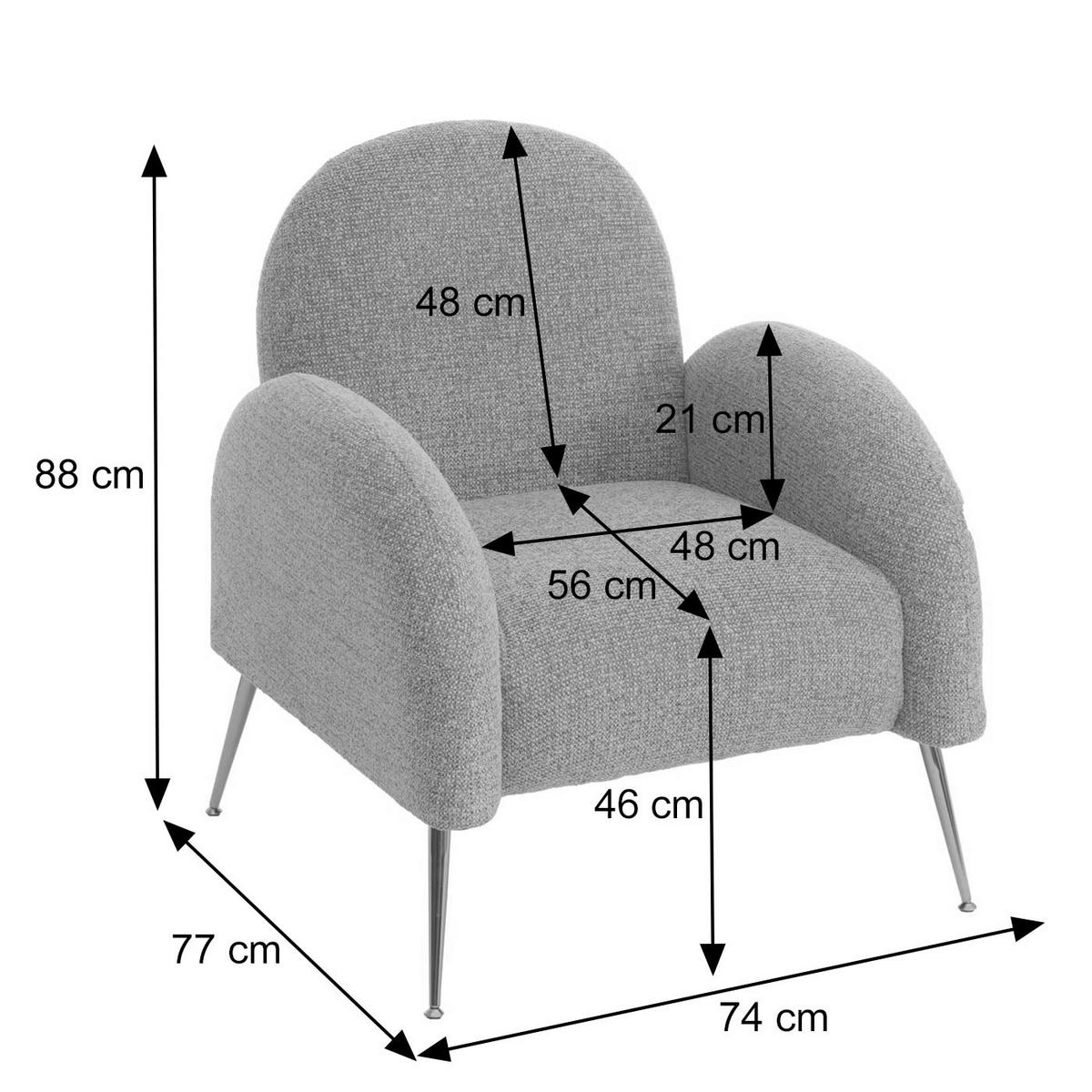 LOUNGE-SESSEL Braun - Braun, Textil (74/88/77cm) - MCW