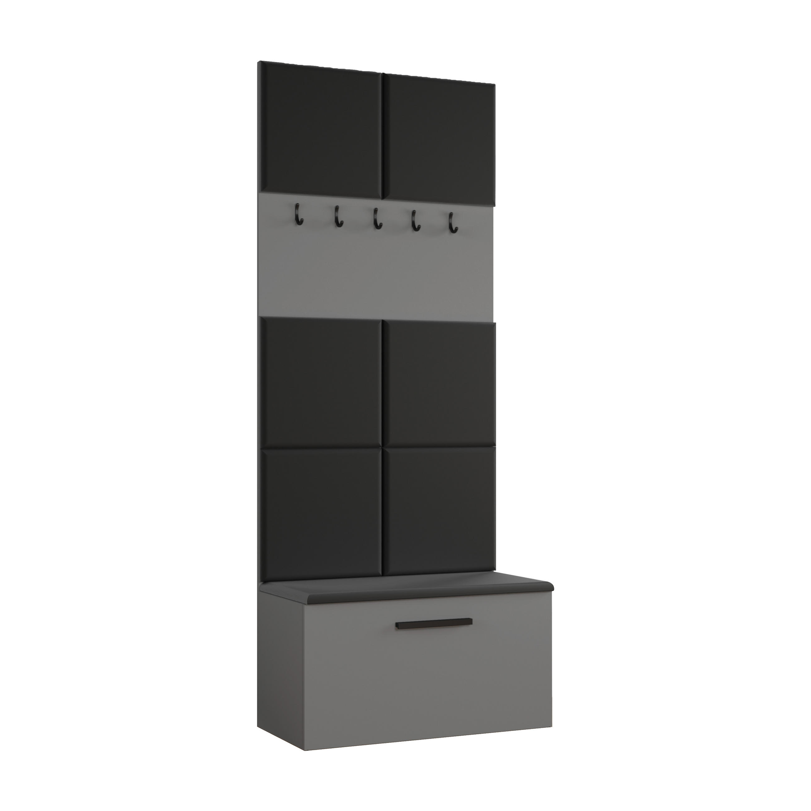 AX Living Garderobenschrank Grau 80.6x204x40 cm