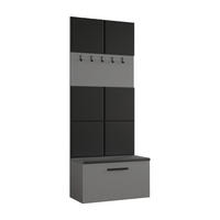 GARDEROBENSCHRANK Rosanno I Grau 80,6/204/40 cm – Modern, mit Kleiderhaken - Grau, Holzwerkstoff/Kunststoff (80.6/204/40cm) - AX Living