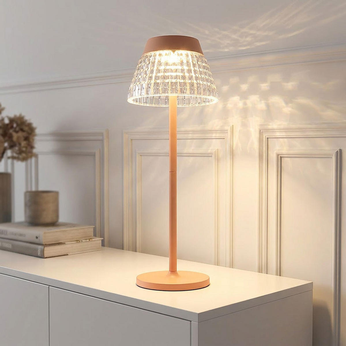 LED TISCHLEUCHTE Touchdimmer Orange klar - Orange, Metall (13.5/13.5/38cm) - Globo Lighting