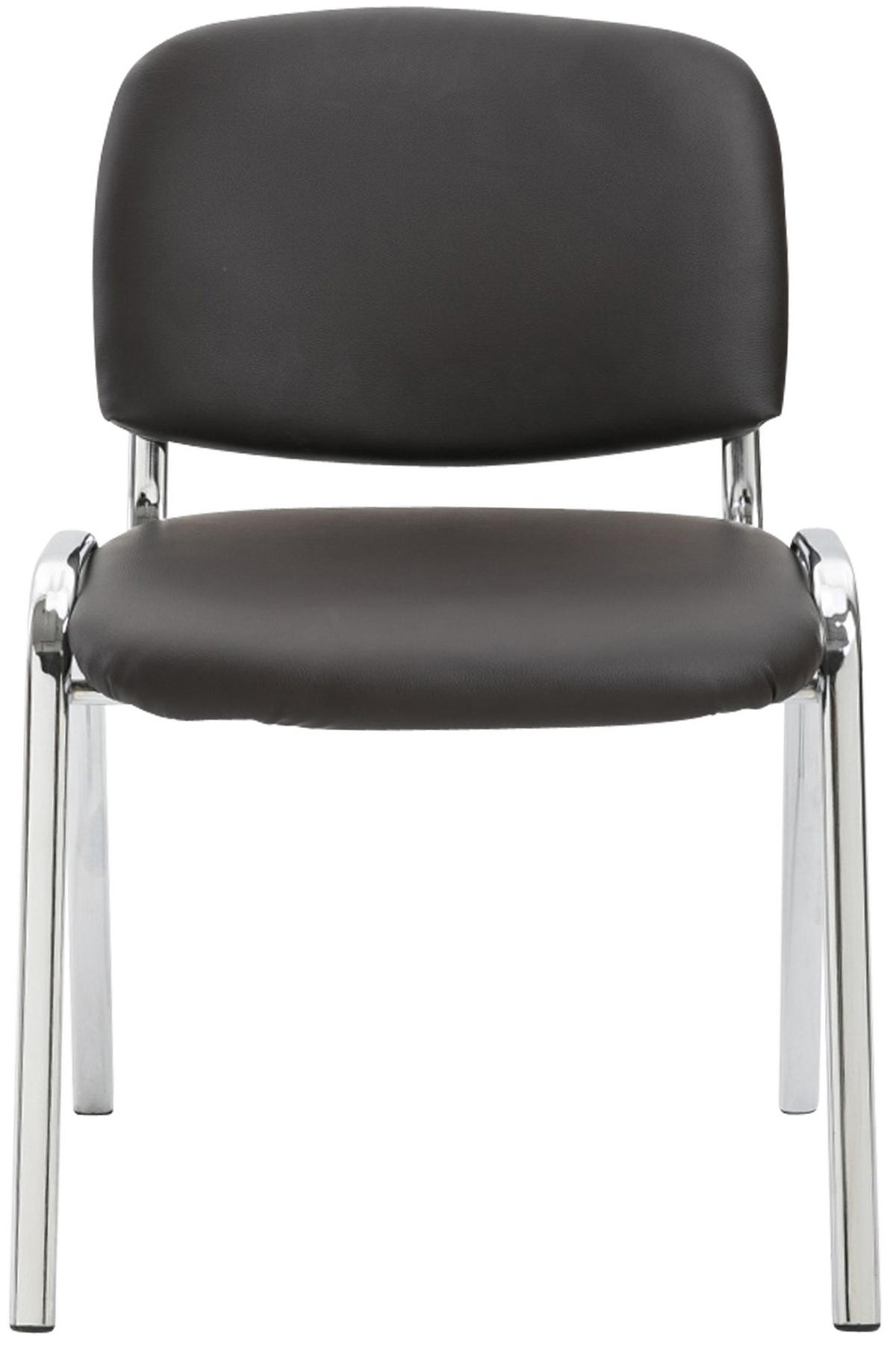 BESUCHERSTUHL Lederlook braun - Chromfarben/Braun, Textil/Metall (54/79/48cm) - CLP