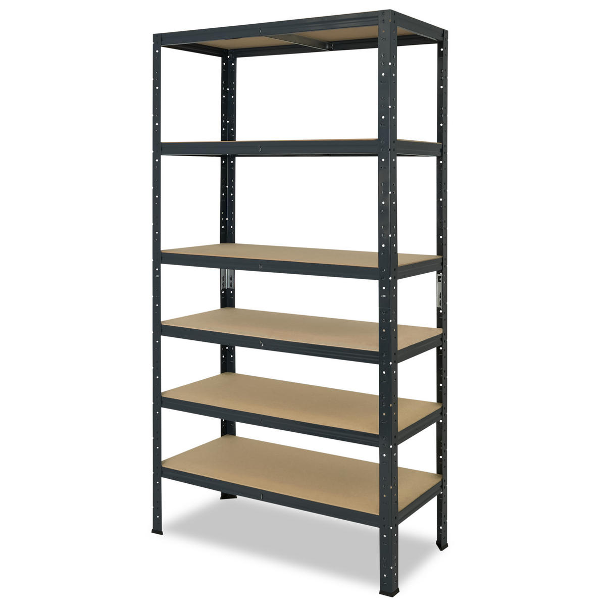 SCHWERLASTREGAL HOME 200x75x45 cm in anthrazit mit 6 Böden und 145 kg Traglast pro Boden - Anthrazit, Metall (75/200/45cm) - shelfplaza
