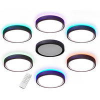 LED-DECKENLEUCHTE - mit Bewegungsmelder und farbiger Hintergrundbeleuchtung in Grau - Grau, Kunststoff (36.5/36.5/7.4cm) - Northpoint
