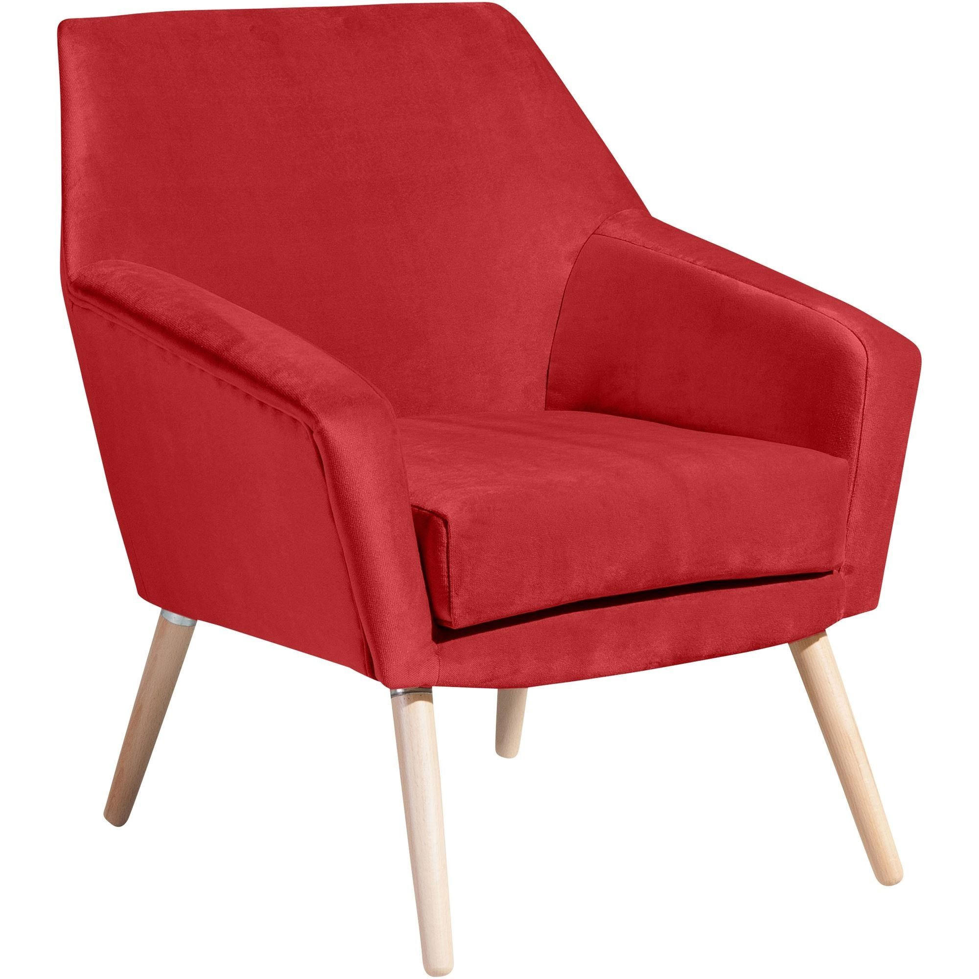 58aufmkessel Sessel Buche, Rot 71x81x67 cm