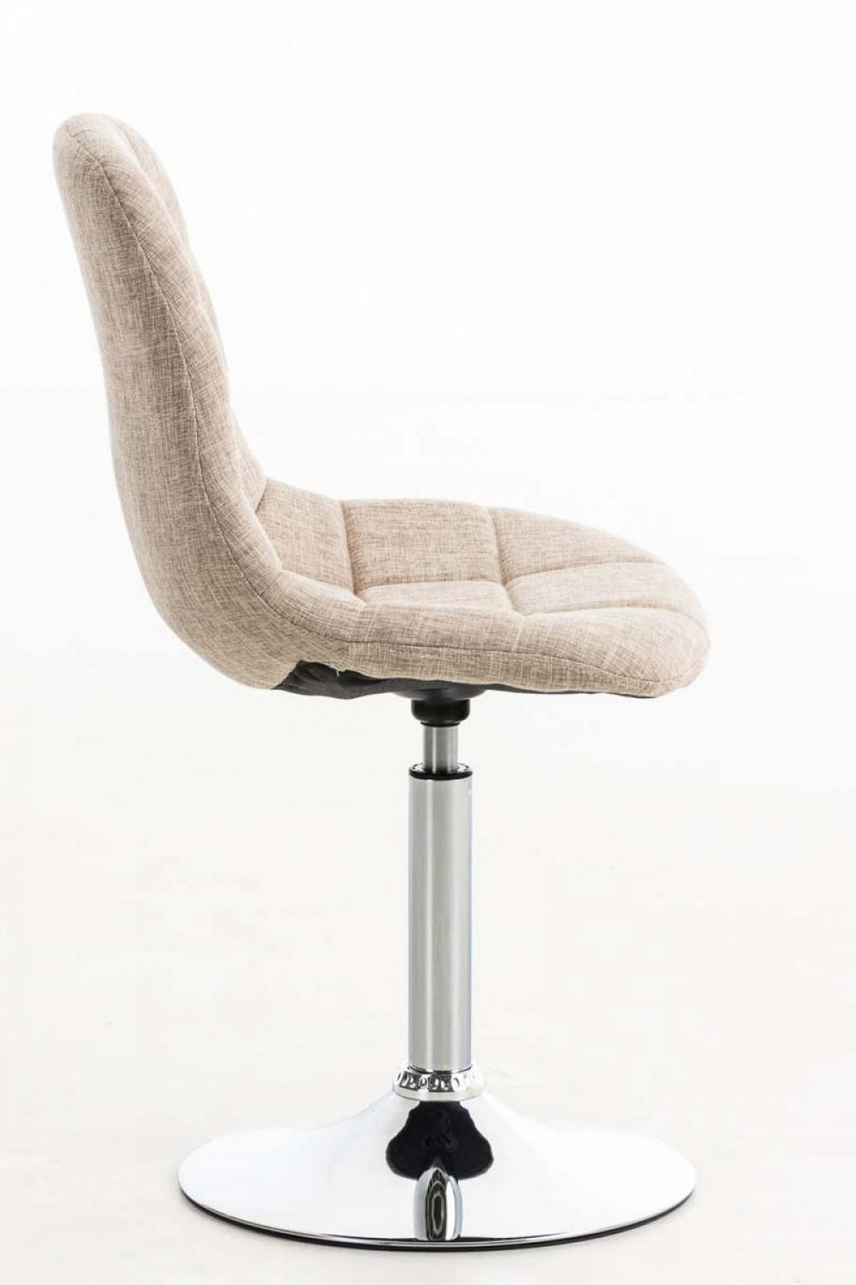 DREHSTUHL Stoff creme - Chromfarben/Creme, Textil/Metall (48/84/52cm) - CLP