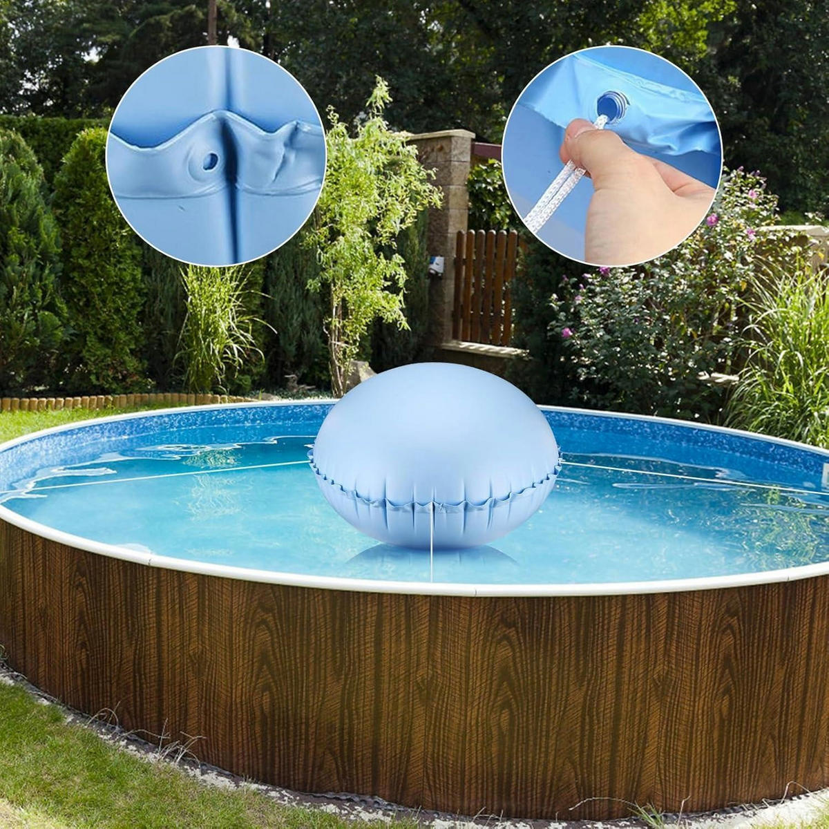 POOLKISSEN Winter Blau 120 x 120 cm - Hellblau, Kunststoff (25/120cm)