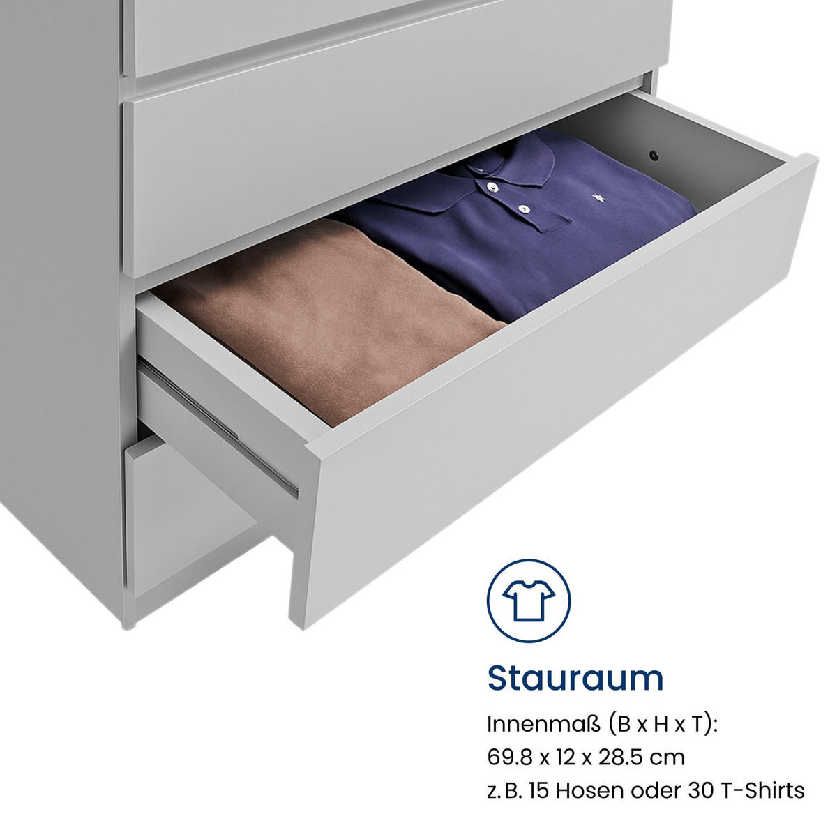 KOMMODE in 76 cm Breite in Kaschmir - Kaschmir, Holzwerkstoff (76/87/35cm) - Home Collective