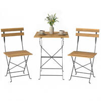 BALKONSET 3-teilig DE-14228 klappbar, Akazienholz Natur - Naturfarben, Metall - ComfortXL