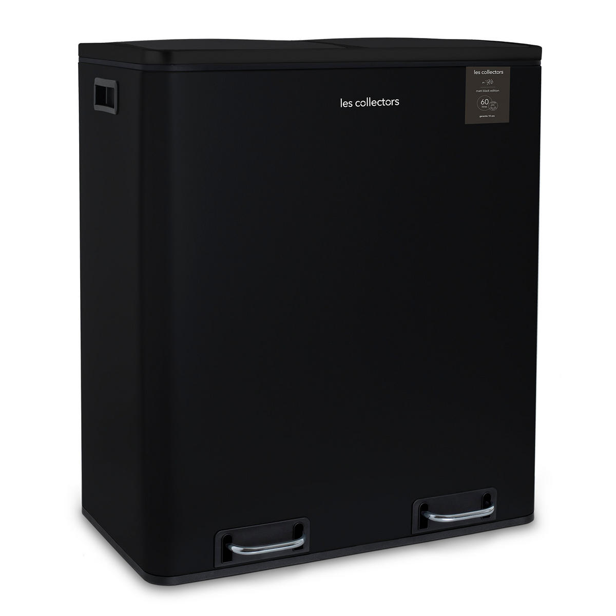 RECYCLINGMÜLLEIMER 60L, 2x30L Behälter, Schwarz N°910 - Schwarz, Metall (58.5/65/36cm) - Les Collectors