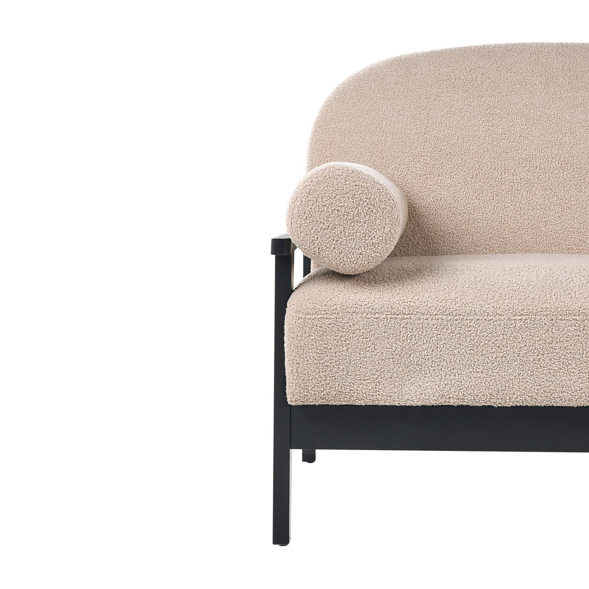 2-SITZER-SOFA Bouclé Beige Pilarne - Beige/Schwarz, Textil (153/88/84cm) - Beliani