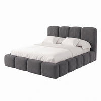 POLSTERBETT SUENO MAXI 160x200 cm in Graphit, gepolstertes Kopfteil, Metalllattenrost, Bettkasten, Bouclé-Stoff - Graphitfarben/Naturfarben, Holz/Textil (160/200cm) - Muffo