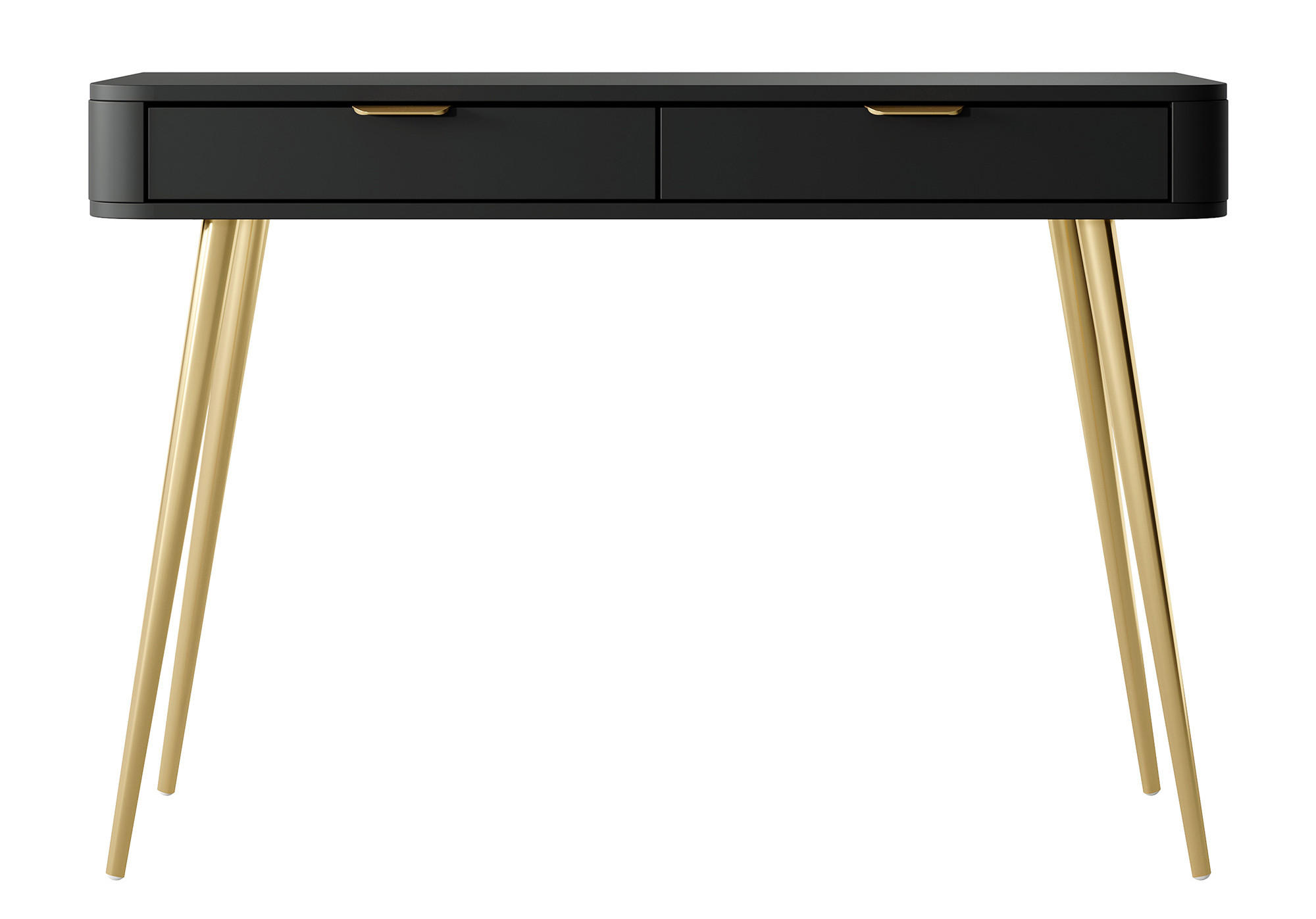 KONSOLENTISCH Oval Schwarz 112 cm - Goldfarben/Schwarz, Holzwerkstoff/Metall (38/112/78cm) - Selsey