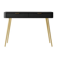 KONSOLENTISCH Oval Schwarz 112 cm - Goldfarben/Schwarz, Holzwerkstoff/Metall (38/112/78cm) - Selsey