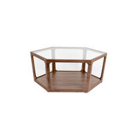 COUCHTISCH Sita Sechseckig Braun - Braun, Glas (92.5/80/34cm) - Dutchbone