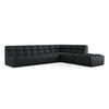 ECKSOFA Beidseitig Kunstleder Schwarz - Schwarz/Grau, Leder/Kunststoff (308/258cm) - Makamii