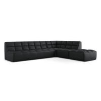 ECKSOFA Beidseitig Kunstleder Schwarz - Schwarz/Grau, Leder/Kunststoff (308/258cm) - Makamii
