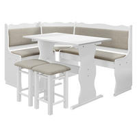 ECKBANKGRUPPE Mini - Beige/Weiß, Holz (145/87/105cm) - MIRJAN24