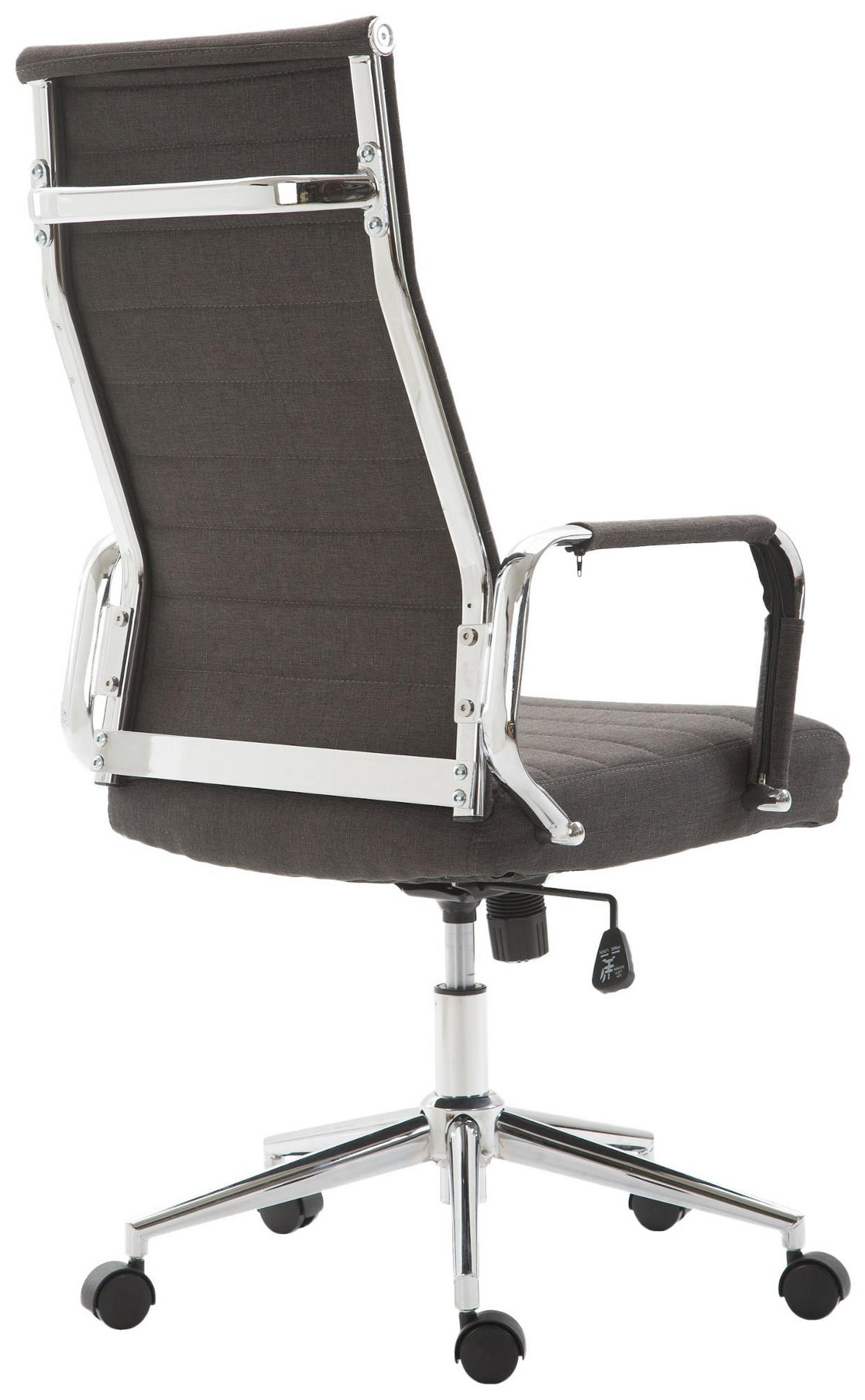 DREHSTUHL Stoff dunkelgrau - Chromfarben/Dunkelgrau, Textil/Metall (58/105/66cm) - CLP