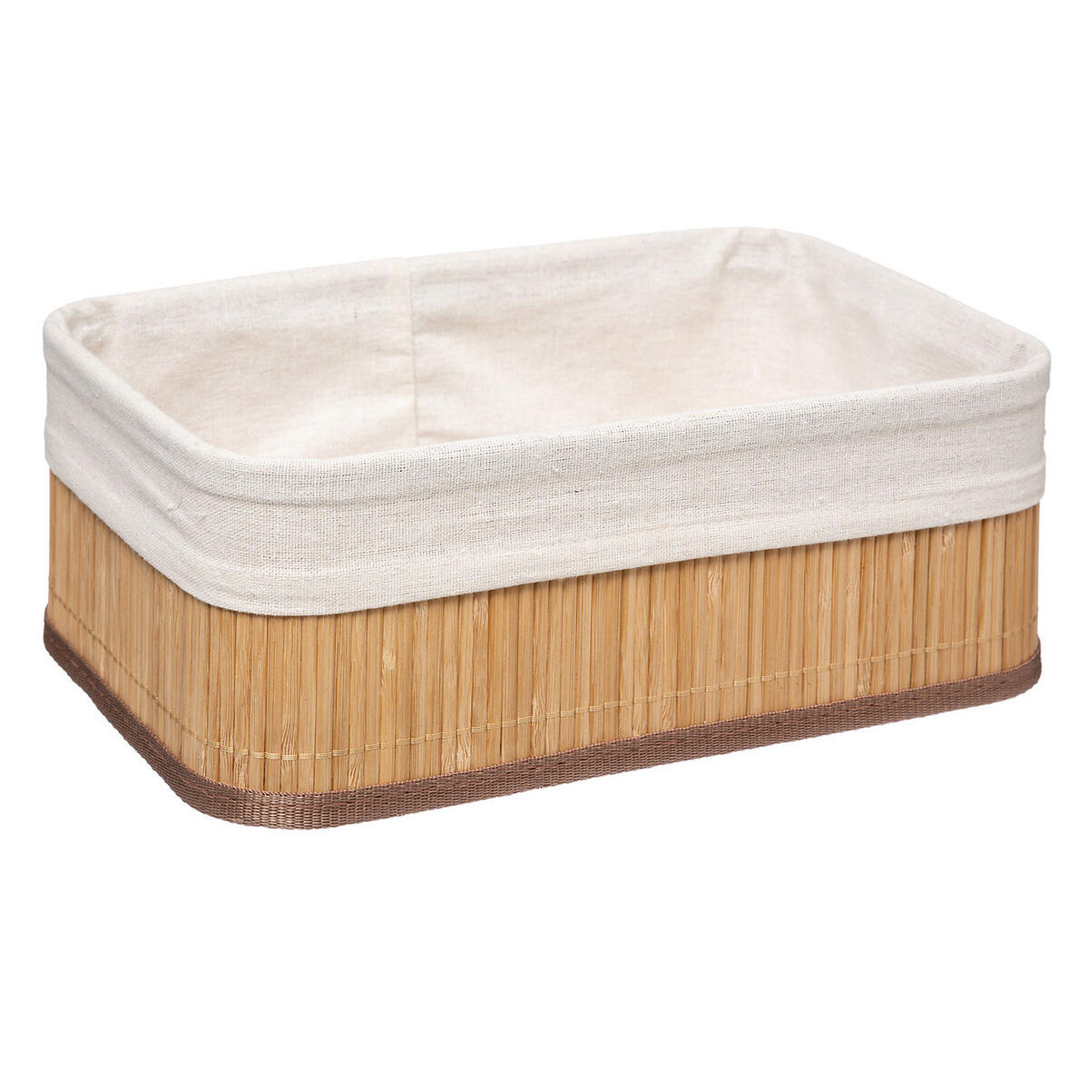 AUFBEWAHRUNGSKORB Set 3-tlg., Bambus, Polyester - Braun, Holz (20.5/12/30cm) - 5five Simply Smart
