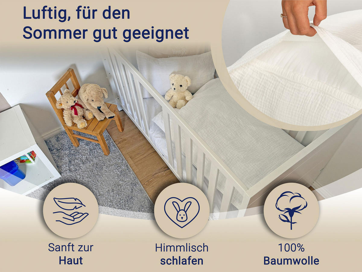 BETTWÄSCHE, 2er-Set, 40x60+100x135 cm, 100% Baumwolle, Beige - Creme, Textil (100/135cm) - Zollner