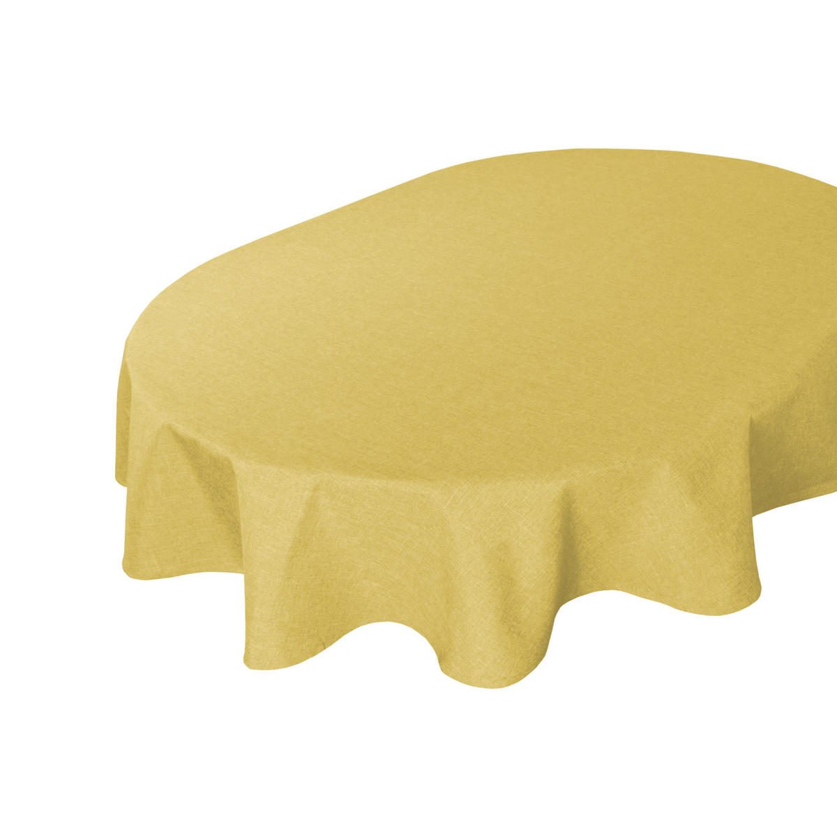TISCHDECKE Leinenoptik 130/220 cm oval Gelb - Gelb, Textil (130/220cm) - TiborTex