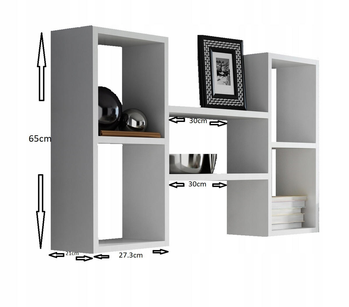 WANDREGAL Polon Weiß 92/21/65 cm - Weiß, Holzwerkstoff (92/65/21cm) - Matkam Möbel