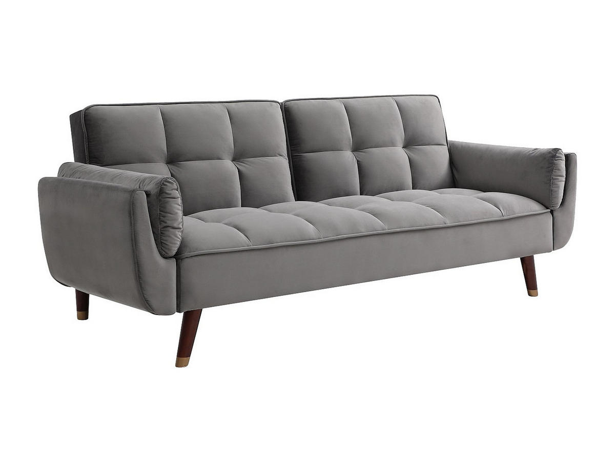 SCHLAFSOFA - 3 Personen - Samt, Stoff - Grau - - Grau, Textil (211/82/90cm) - Vente-Unique