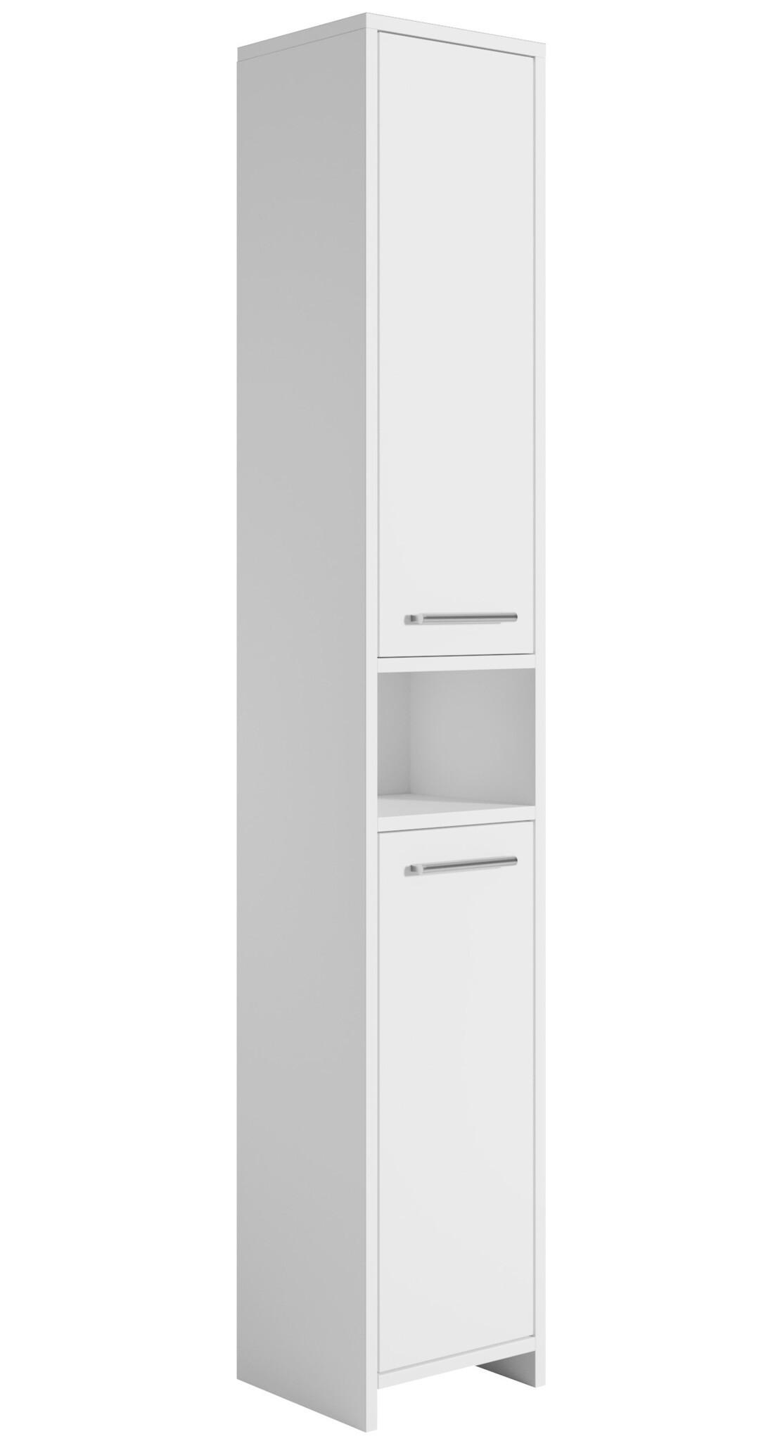 BADEZIMMERSCHRANK Nemo mit 2 Türen Weiß - 32 x 29 x 190 cm - Weiß, Holz (32/190/29cm) - Badplaats