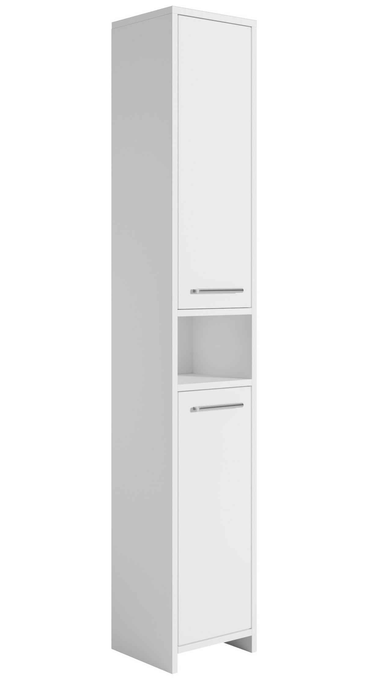 BADEZIMMERSCHRANK Nemo mit 2 Türen Weiß - 32 x 29 x 190 cm - Weiß, Holz (32/190/29cm) - Badplaats