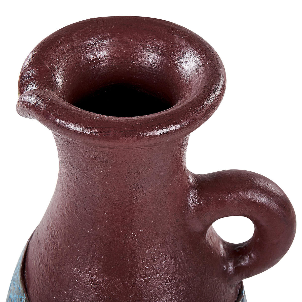 DEKORATIVNÍ VÁZA Terakota modrá Velia - modrá, kámen (40cm) - Beliani