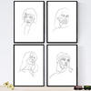 POSTER Set mit 4 Gesichter Frauen 2 A4 Rahmenlos - Klar, Papier (29.7/3cm) - Nacnic