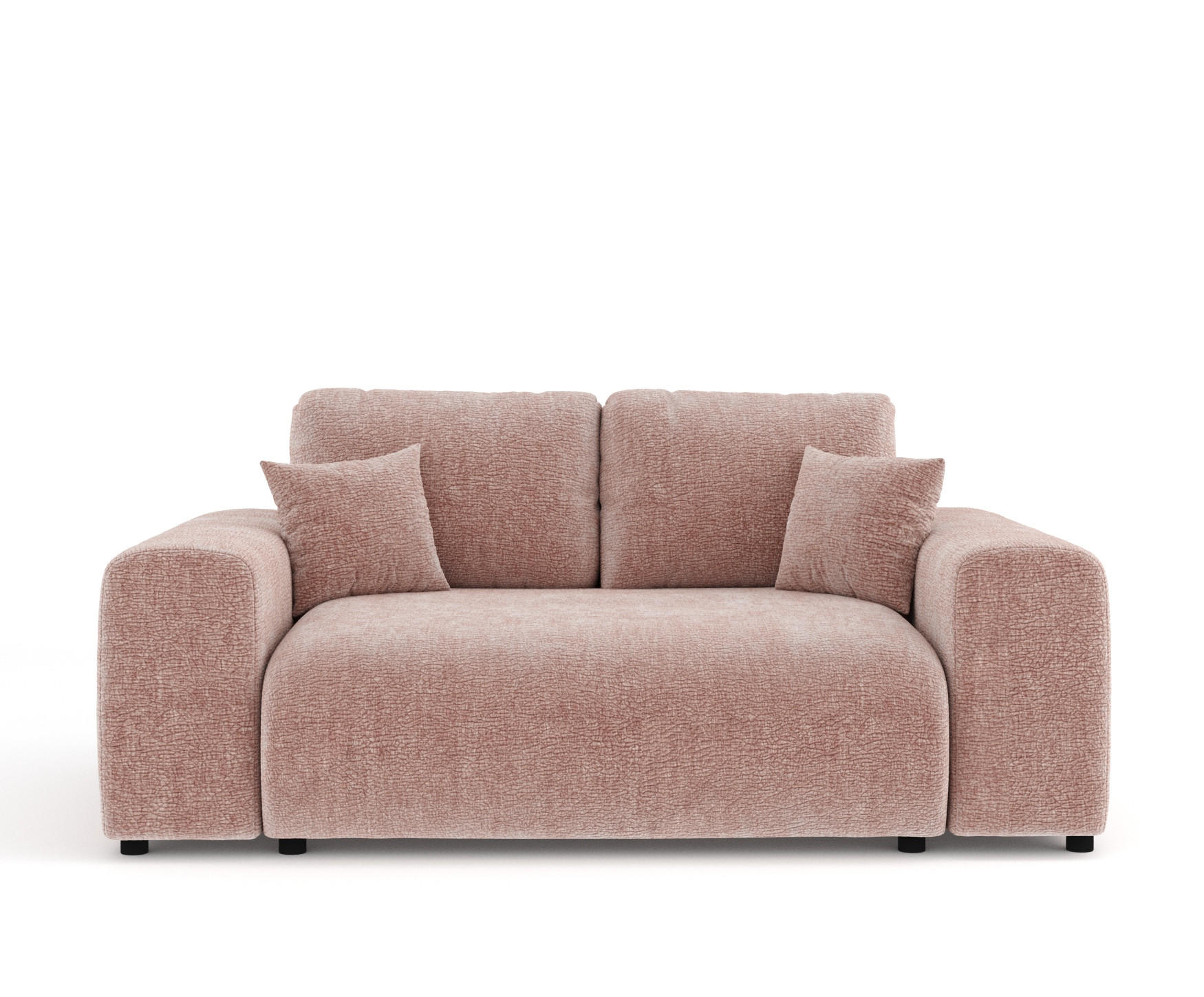 2-SITZER-SOFA Zanzibar Rosa Chenille - Schwarz/Rosa, Holz/Holzwerkstoff (178/79/108cm) - Maison de Reve