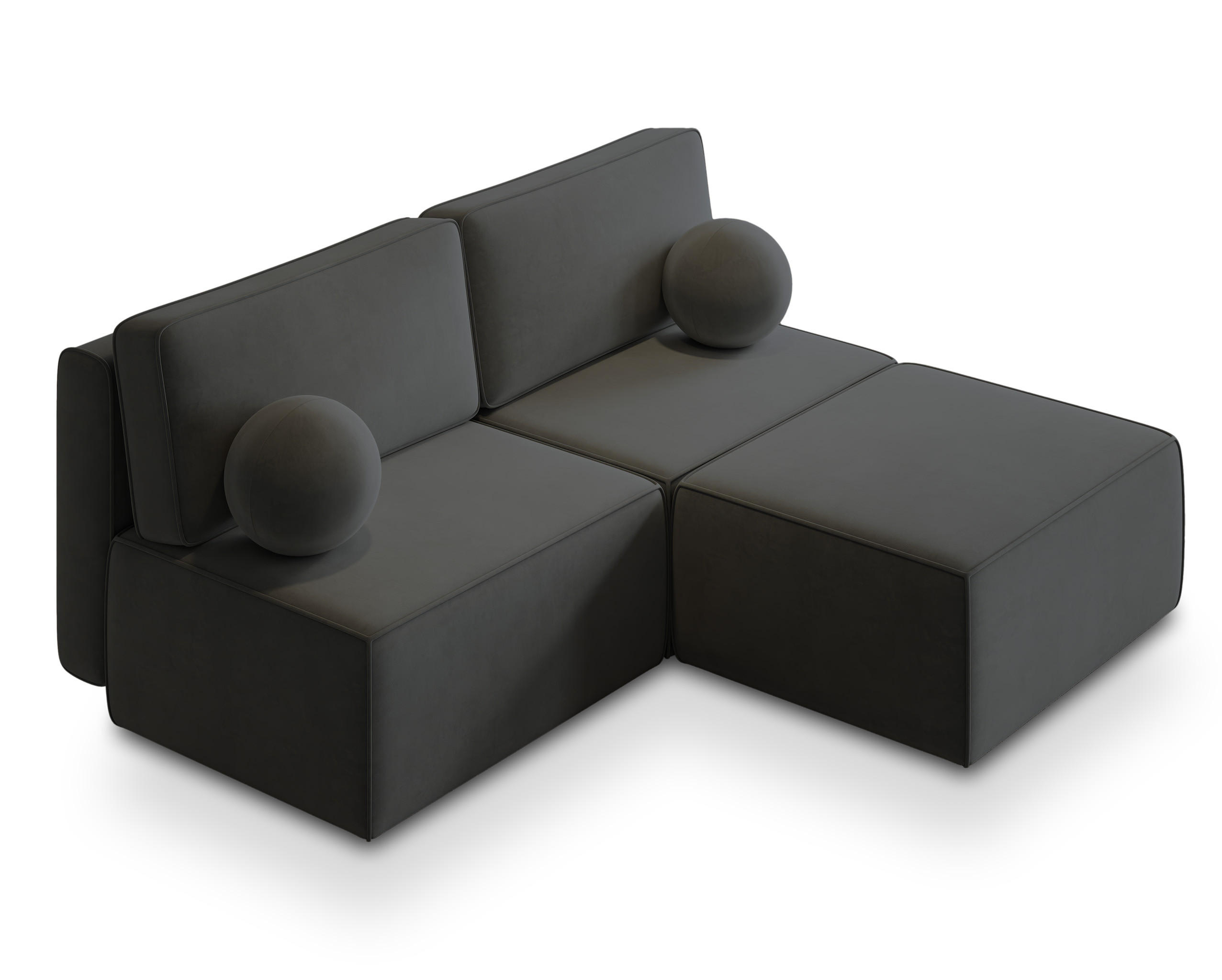 Masseno Ecksofa Schwarz 196x158 cm