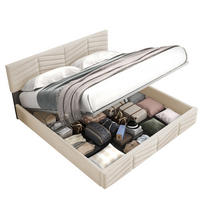 POLSTERBETT 160/200 cm Beige aus Samt mit Bettkasten - Beige, Textil (160/200cm) - OKMYHOME