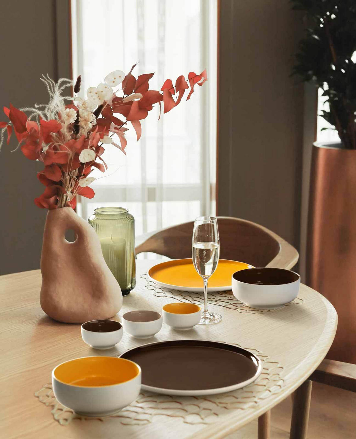 KAFFEESERVICE Sento Home Pure Lines Mango Orange 18-tlg. - Orange, Keramik (2/2/2cm) - Seltmann Weiden