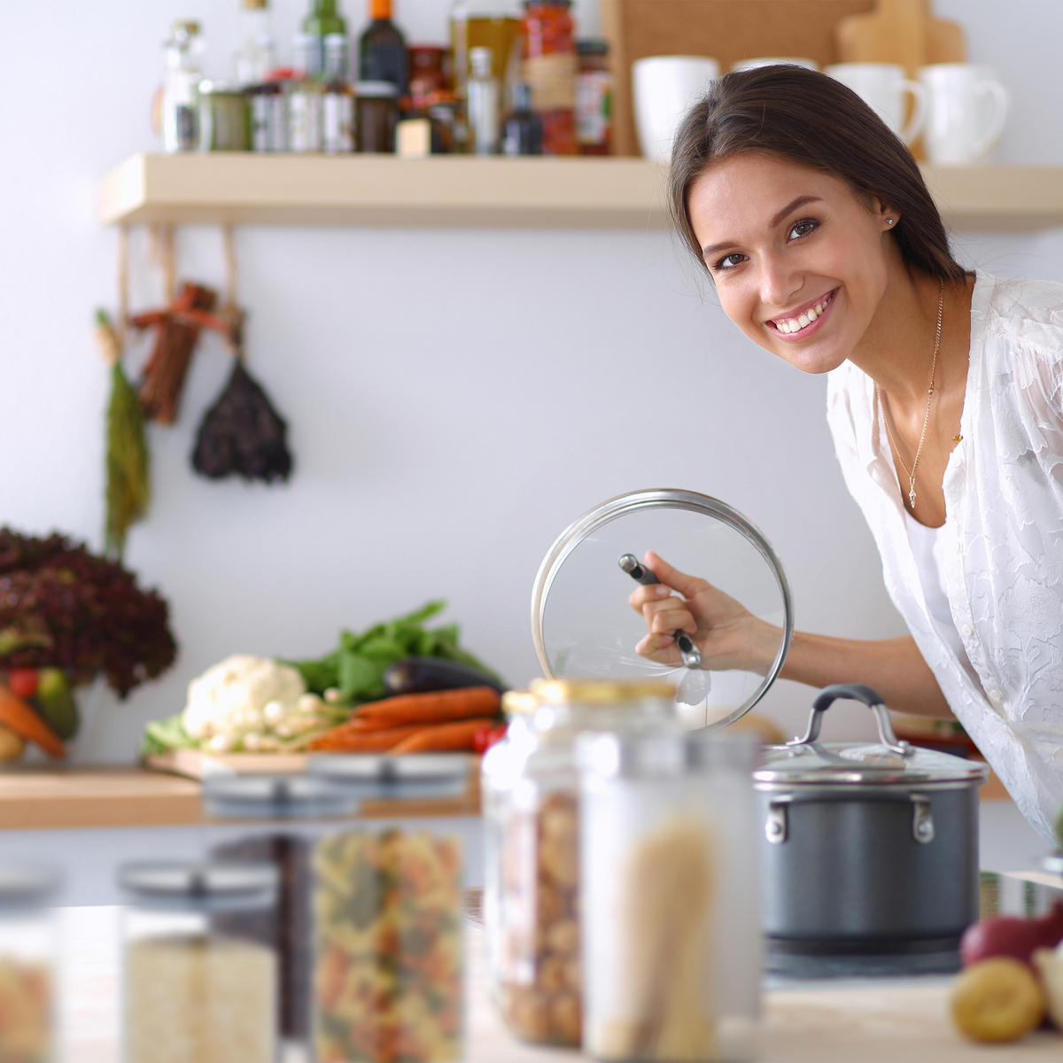 6XVORRATSGLAS - Transparent, Glas/Kunststoff (10/18/10cm) - Relaxdays