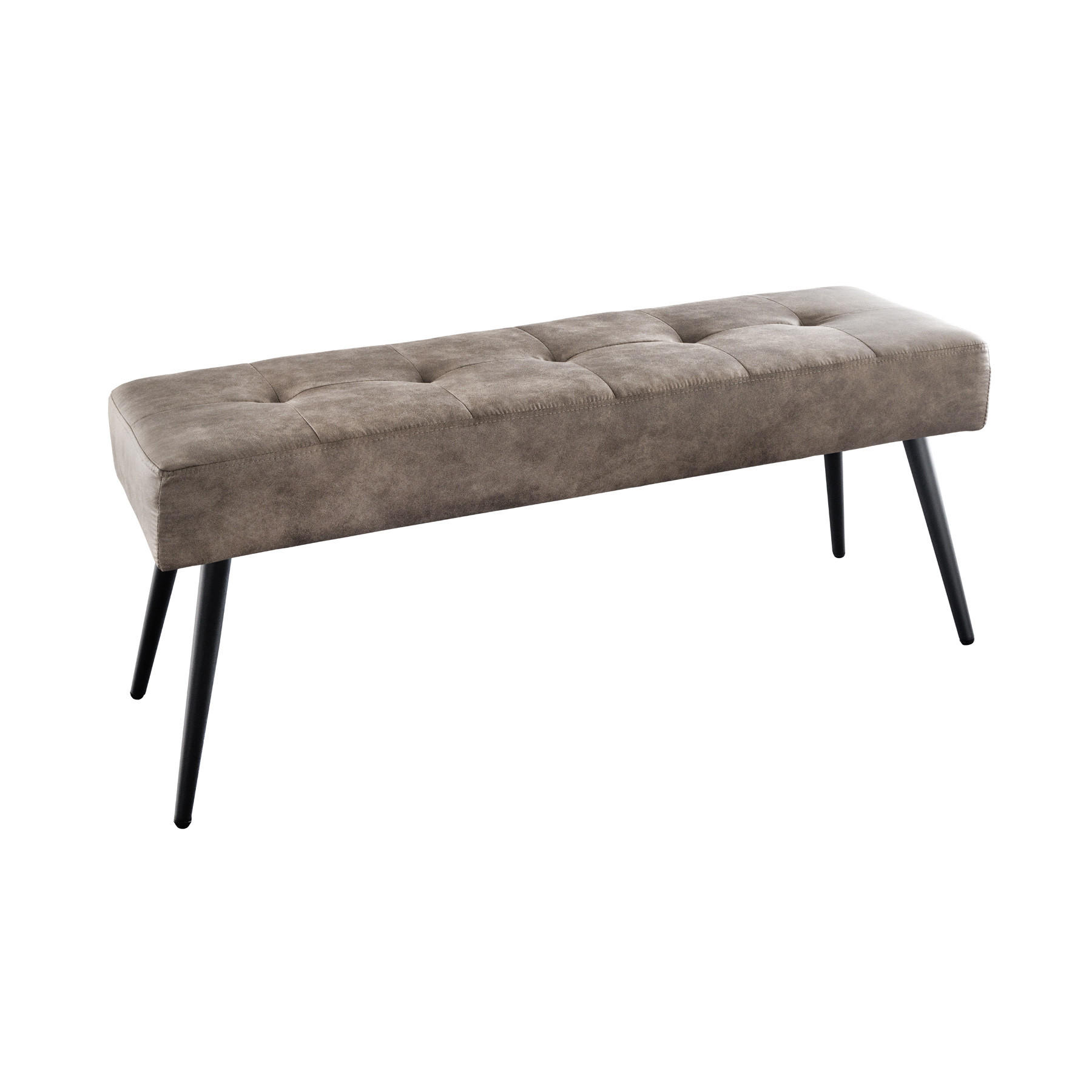 SITZBANK BOUTIQUE Microfaser Taupe 100 cm - Taupe/Schwarz, Textil/Metall (100/45/35cm) - riess-ambiente
