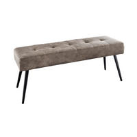 SITZBANK BOUTIQUE Microfaser Taupe 100 cm - Taupe/Schwarz, Textil/Metall (100/45/35cm) - riess-ambiente