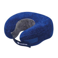 NACKENHÖRNCHEN RELAX, ergonomische U-Form mit Klettverschluss, 40x25x10, cosyPUR® Memory Foam - Blau, Textil (28/30cm) - casimum