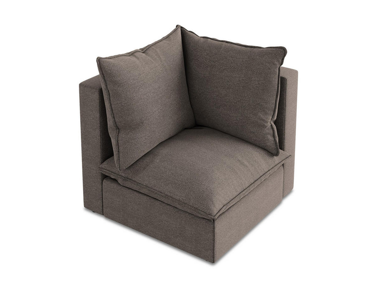 SOFAELEMENT Bouclé Stoff Braun - Schwarz/Braun, Holzwerkstoff/Kunststoff (90/77/90cm) - Makamii