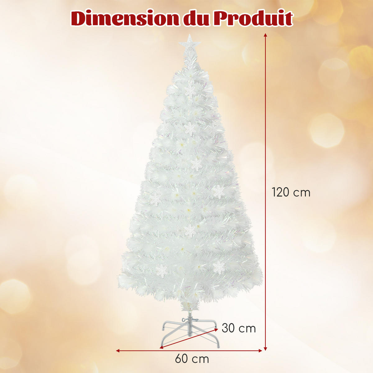 TANNENBAUM Weiß - Weiß, Kunststoff (120cm) - COSTWAY