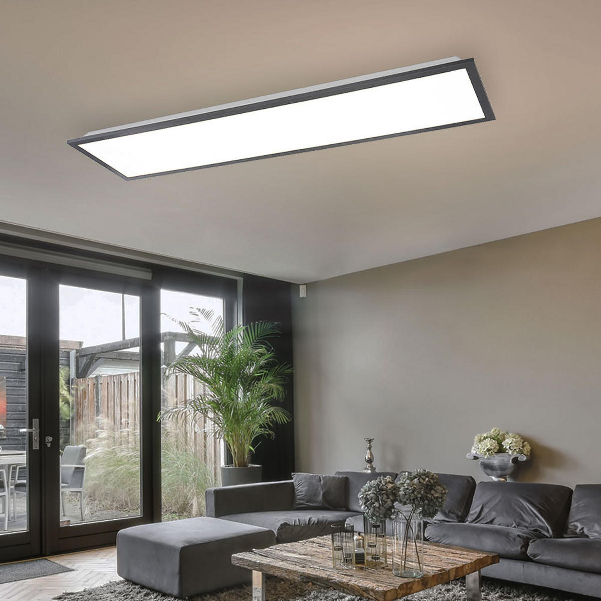 LED DECKENLEUCHTE Doro Grau Aluminium - Grau, Metall (80/20/7.5cm) - Globo Lighting