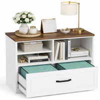 STAURAUMSCHRANK mit Schublade & Offenen Fächern INDUSTRIAL 83.8 x 40.0 x 72.5 cm - Weiß/Naturfarben, Holzwerkstoff/Metall (83.8/72.5/40cm) - Quality Elegance