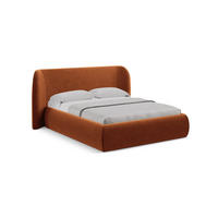 POLSTERBETT mit Bettkasten und Lattenrost 210x215 Orange - Terracotta/Schwarz, Kunststoff/Textil (160/200cm) - Makamii