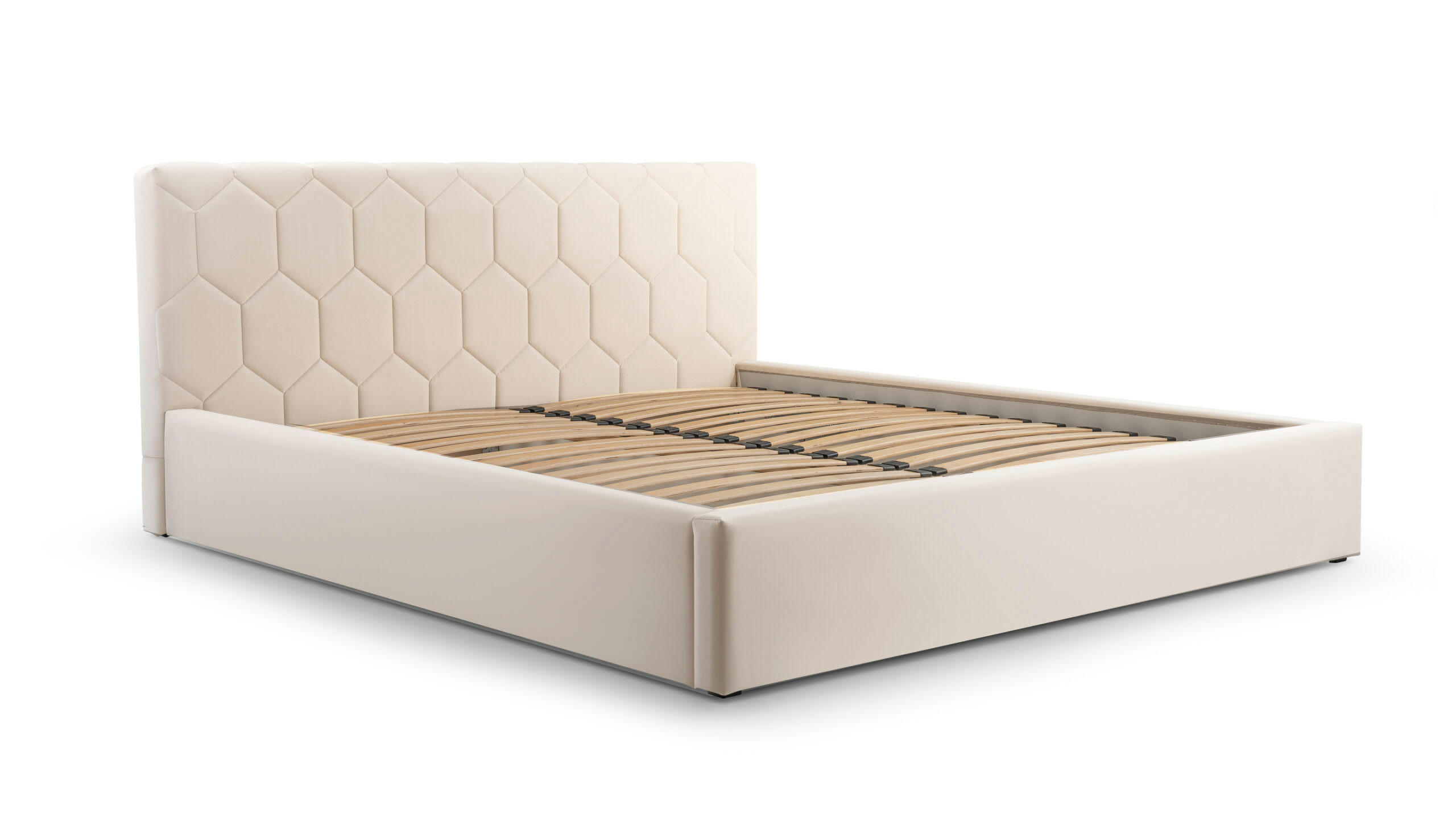 POLSTERBETT Bett 02 - 160x200 - Creame - Beige, Holz/Textil (160/200cm) - Möblo