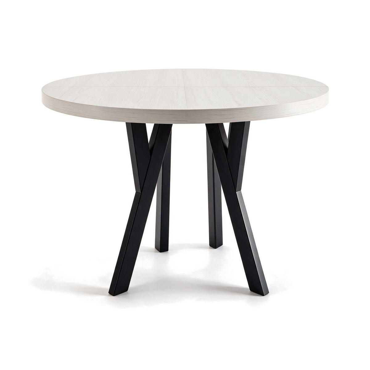 ESSTISCH ausziehbar rund 90-190 cm ATO Sosna, Auszugstisch mit Einlegeplatte - Schwarz/Kieferfarben, Holzwerkstoff (90/90/77cm) - VENASI MÖBEL