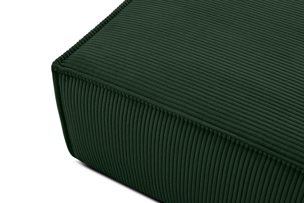 SITZPOUF NAPI gefederte Sitzfläche, dunkelgrün - Dunkelgrün/Schwarz, Textil (83/45/83cm) - KONSIMO®