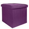 SITZHOCKER Faltbar mit Stauraum 38/38/38 cm (Lila) - Lila, Textil (38/38/38cm) - Intirilife