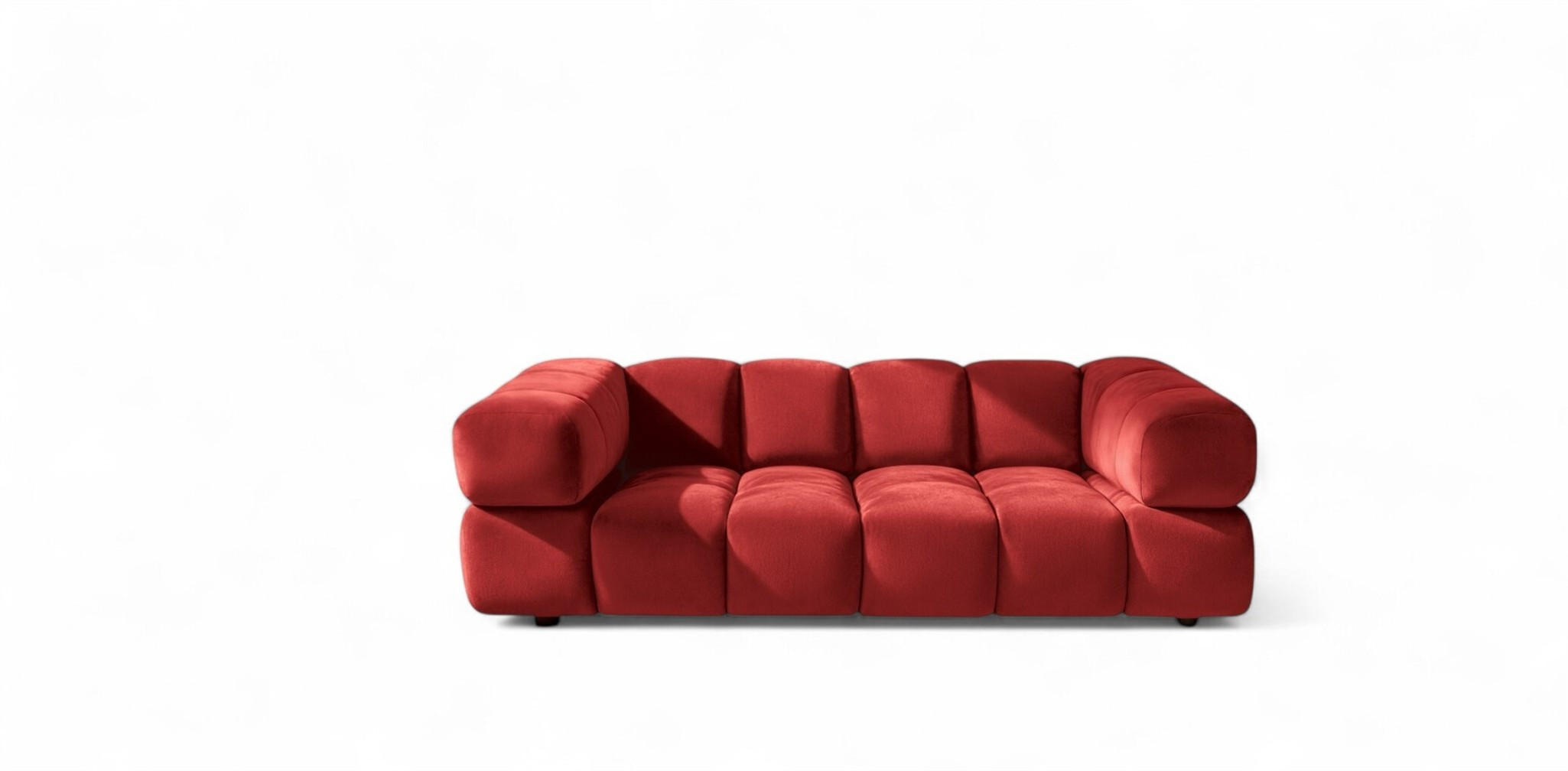 SOFA 3-sitzer Blanche In Bluvel - Rot, Holzwerkstoff/Textil (240/70/96cm) - Fun Möbel